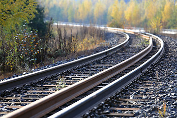 Image showing Railroad Tracks in Autumn