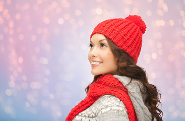 Image showing young smiling woman in winter clothes