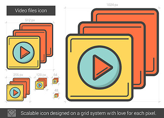 Image showing Video files line icon.