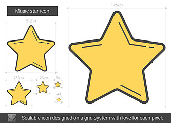 Image showing Music star line icon.