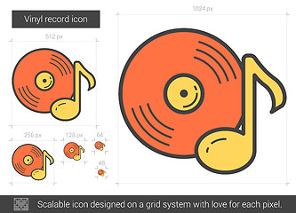 Image showing Vinyl record line icon.