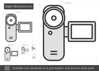 Image showing Digital videocamera line icon.