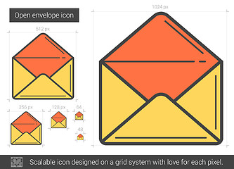 Image showing Open envelope line icon.