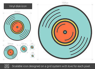 Image showing Vinyl disk line icon.