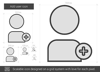 Image showing Add user line icon.