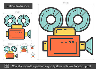 Image showing Retro camera line icon.