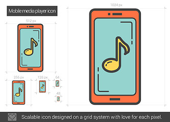 Image showing Mobile media player line icon.