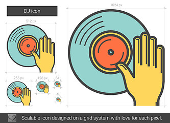 Image showing DJ line icon.