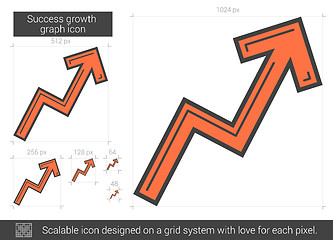 Image showing Success growth chart line icon.