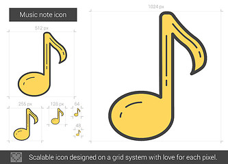 Image showing Music note line icon.