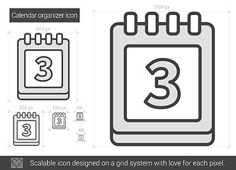 Image showing Calendar organizer line icon.