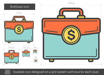 Image showing Briefcase line icon.