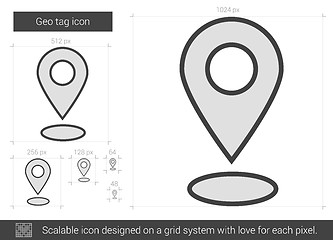 Image showing Geo tag line icon.