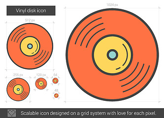 Image showing Vinyl disk line icon.