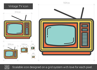 Image showing Vintage TV line icon.