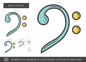 Image showing Bass clef line icon.