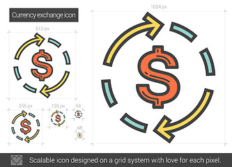 Image showing Currency exchange line icon.