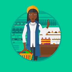 Image showing Woman refusing junk food vector illustration.