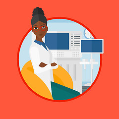 Image showing Female ultrasound doctor vector illustration.