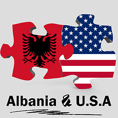 Image showing USA and Albania flags in puzzle 