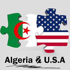 Image showing USA and Algeria flags in puzzle 