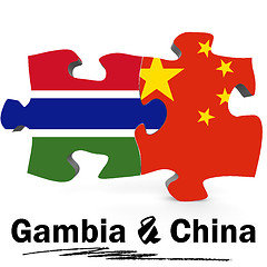 Image showing China and Gambia flags in puzzle 