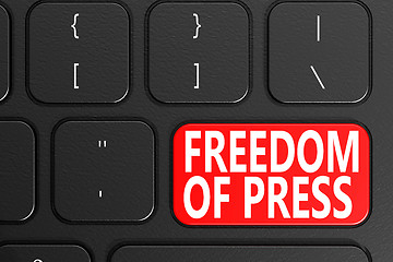 Image showing Freedom Of Press on black keyboard