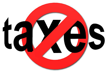 Image showing Stop taxes sign in red