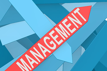 Image showing Management arrow pointing upward