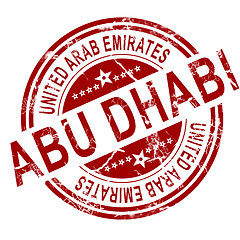 Image showing Red Abu Dhabi stamp 