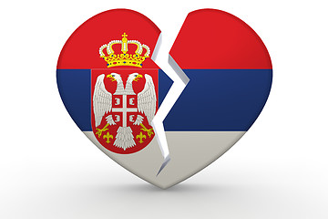 Image showing Broken white heart shape with Serbia flag