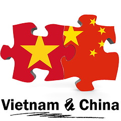 Image showing China and Vietnam flags in puzzle 