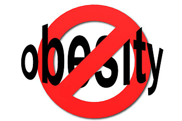 Image showing Stop obesity sign in red