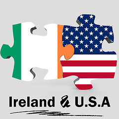 Image showing USA and Ireland flags in puzzle 