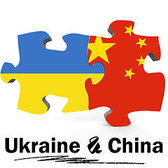 Image showing China and Ukraine flags in puzzle 