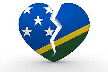 Image showing Broken white heart shape with Solomon Islands flag