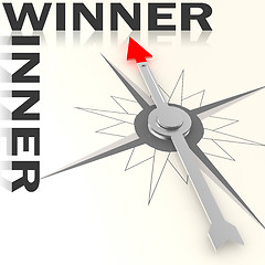 Image showing Compass with winner word isolated