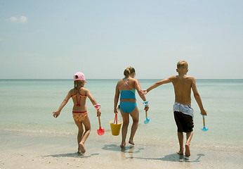 Image showing Kids at the beach