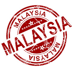 Image showing Red Malaysia stamp 