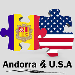 Image showing USA and Andorra flags in puzzle 