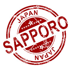 Image showing Red Sapporo stamp 