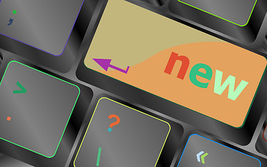 Image showing Keyboard with hot key with new word vector keyboard key. keyboard button. Vector illustration