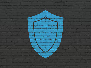 Image showing Security concept: Shield on wall background