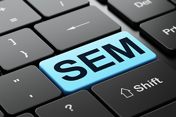 Image showing Marketing concept: SEM on computer keyboard background