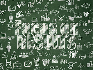 Image showing Business concept: Focus on RESULTS on School board background