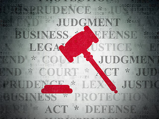 Image showing Law concept: Gavel on Digital Data Paper background