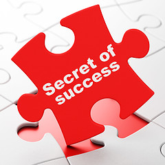 Image showing Business concept: Secret of Success on puzzle background