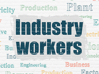 Image showing Manufacuring concept: Industry Workers on wall background