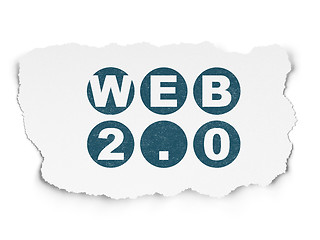 Image showing Web development concept: Web 2.0 on Torn Paper background