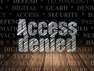 Image showing Safety concept: Access Denied in grunge dark room